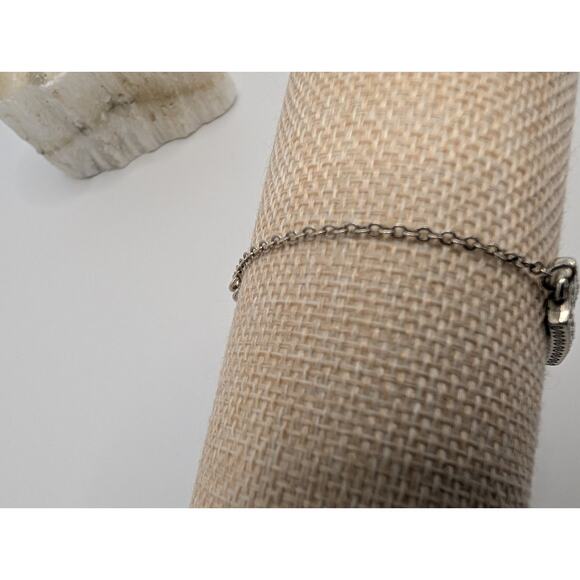 Brighton Rectangle Crystal Accent Adjustable Silver Tone Bracelet - Picture 9 of 15